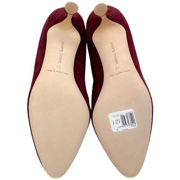 Manolo Blahnik Dark Red Suede Pamfilo 90 Boots - Picture 9 of 12
